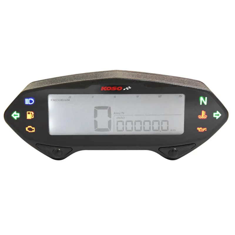 Preiswert Tachometer KOSO Digital Cockpit DB01RN / DB-01R Drehzahlmesser mit Zulassung, weißes Display universal für Motorrad Quad Roller