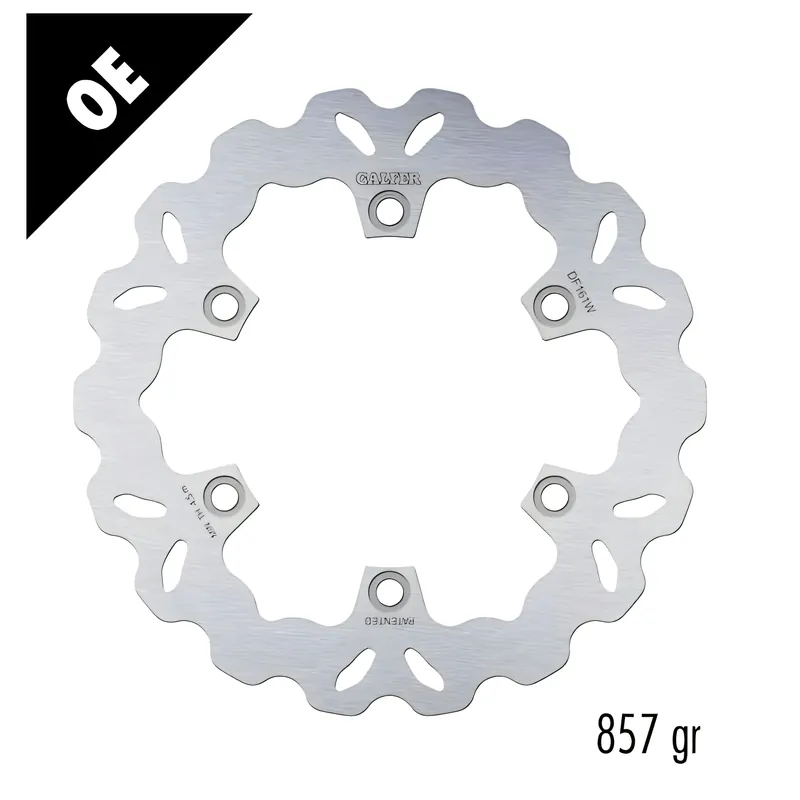 Geprüft Bremsscheibe Galfer DF161W WAVE® mit ECE R90 Zulassung, starr hinten 250x5mm für Kawasaki GPZ R ZZR 600 - 1100 ccm Bj. 1985 - 1997