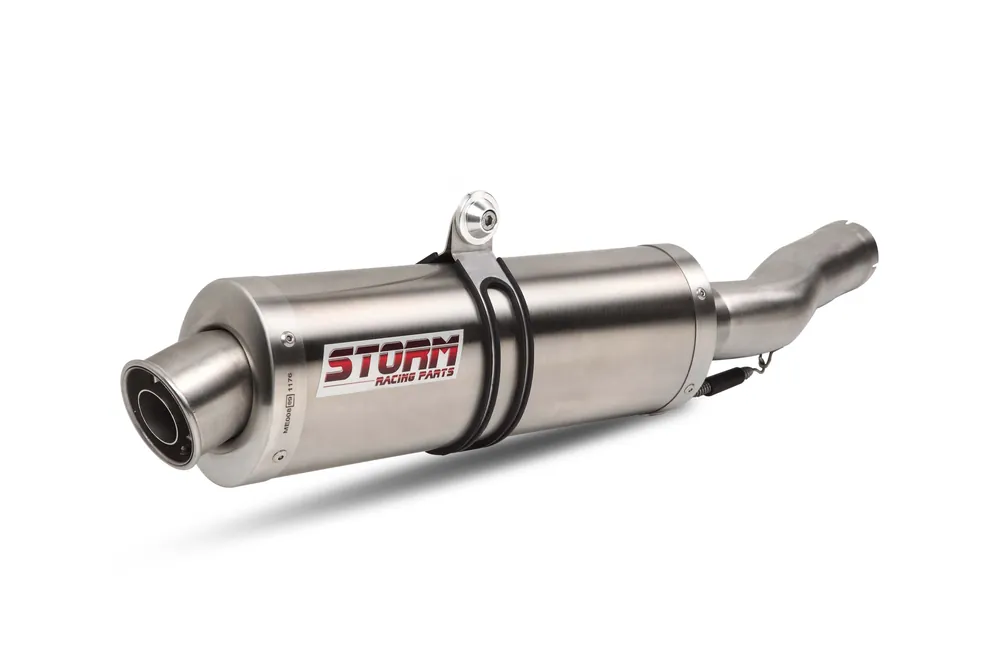Auspuff Storm SLIP-ON oval Edelstahl mit ABE für Triumph Tiger Explorer / XC 1200 ccm Bj. 2015 - 2016 Schnäppchen