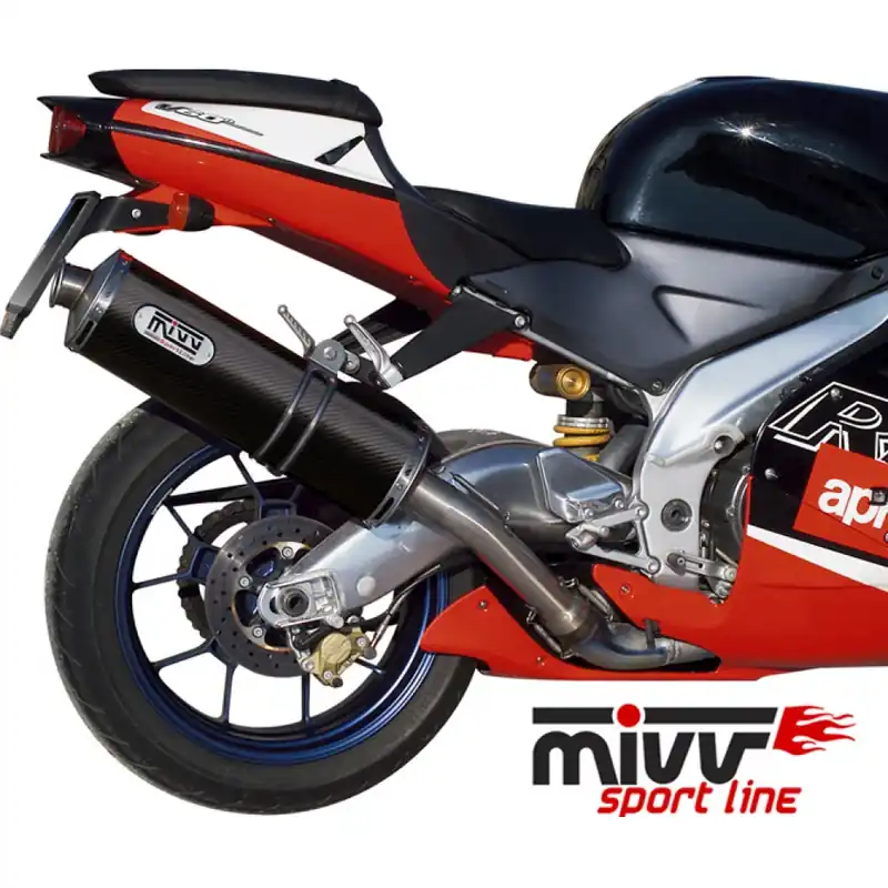 Sichere Zahlung Auspuffanlage Mivv SLIP-ON Carbon Oval Sport für Aprilia RSV Mille 1000 ccm Bj. 1998 - 2003