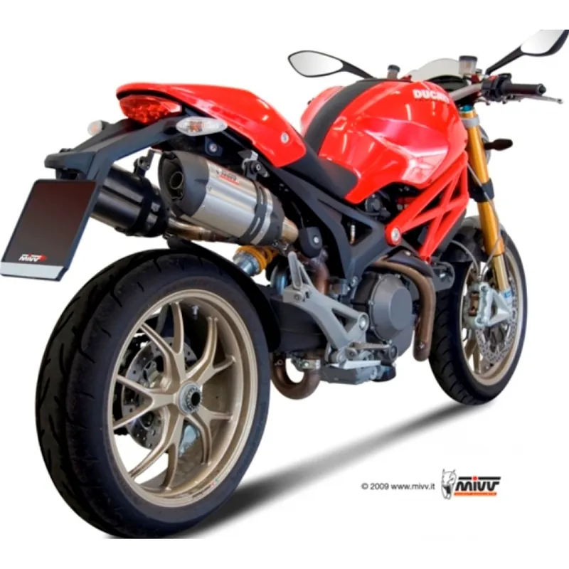 Bestseller Auspuffanlage Mivv 2 SLIP-ON Edelstahl mit Carbon Kappe Suono Sport für Ducati Monster / S ABS 796 / 1100 ccm Bj. 2009 - 2014