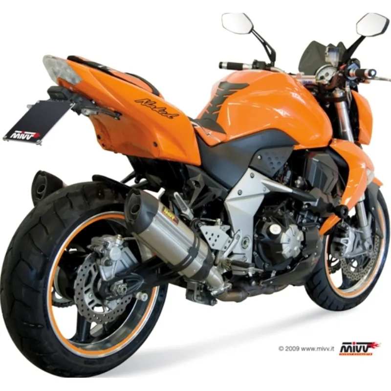 Auspuffanlage Mivv 2 SLIP-ON Titian mit Carbon Kappe Suono Sport für Kawasaki Z SX 1000 ccm Bj. 2007 - 2009 Zertifiziert