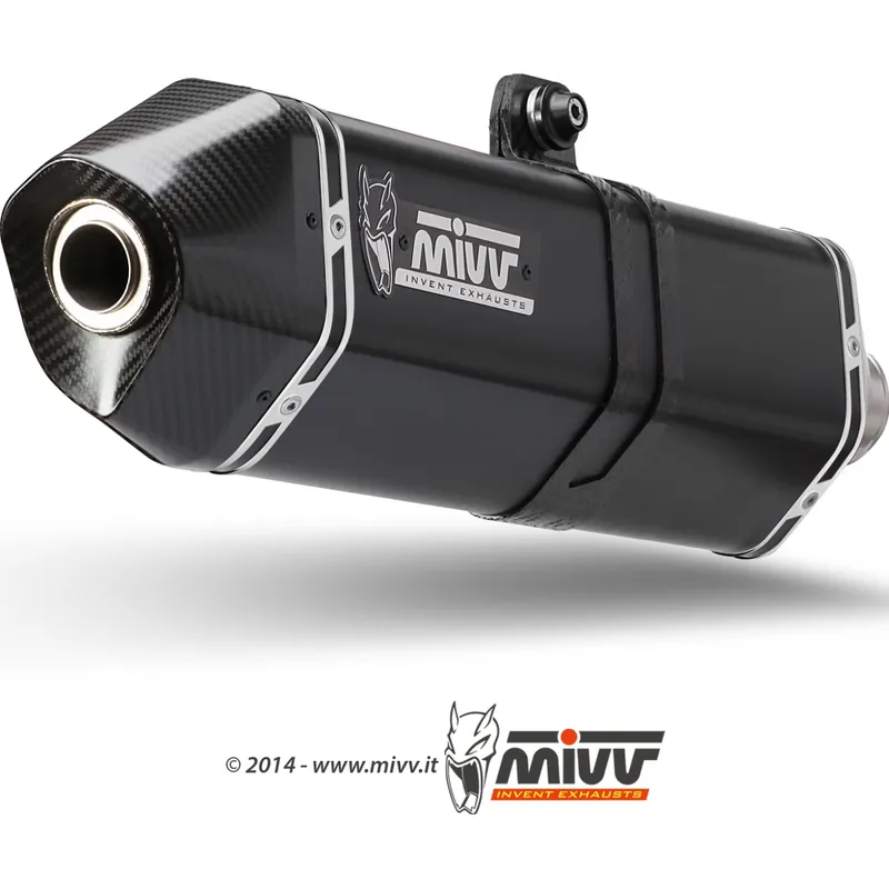 Preisknaller Auspuffanlage Mivv SLIP-ON Edelstahl schwarz Speed Edge Sport für Triumph Tiger 1050 ccm Bj. 2014 - 2016