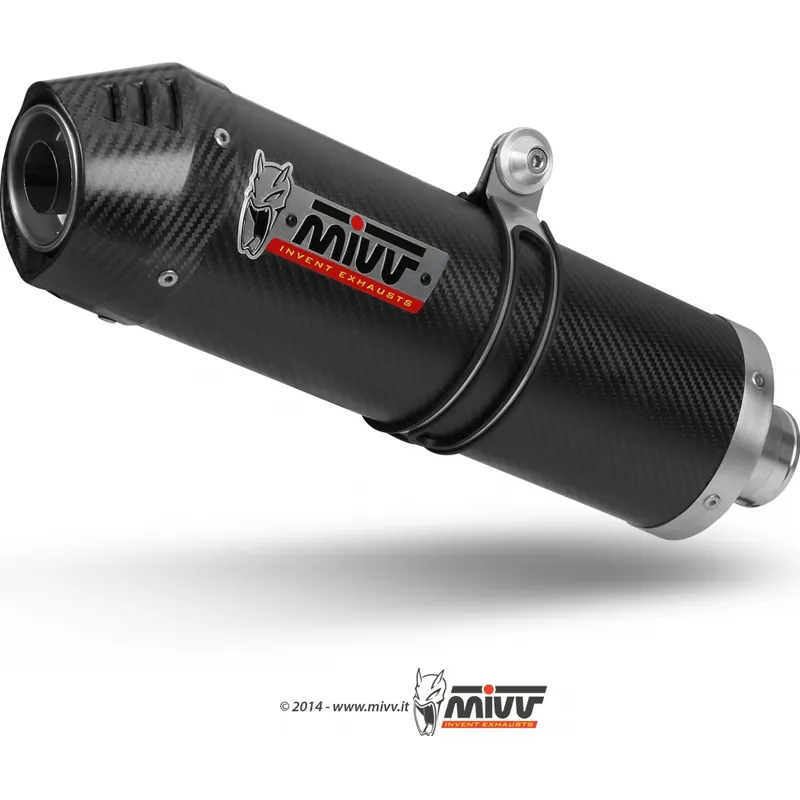 Online Kaufen Auspuffanlage Mivv 2 SLIP-ON Carbon Oval Sport für Yamaha FZ 6 Fazer / S 600 ccm Bj. 2004 - 2011