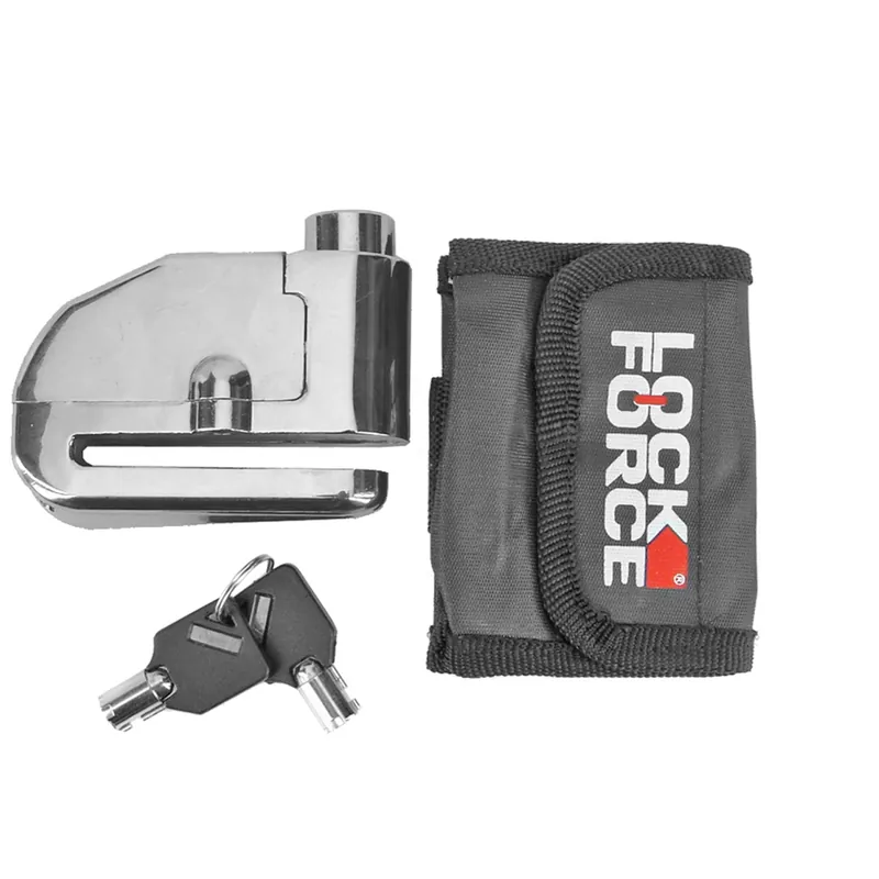 Zertifiziert Bremsscheibenschloss Diebstahlschutz LOCKFORCE chrom mit Alarm universal