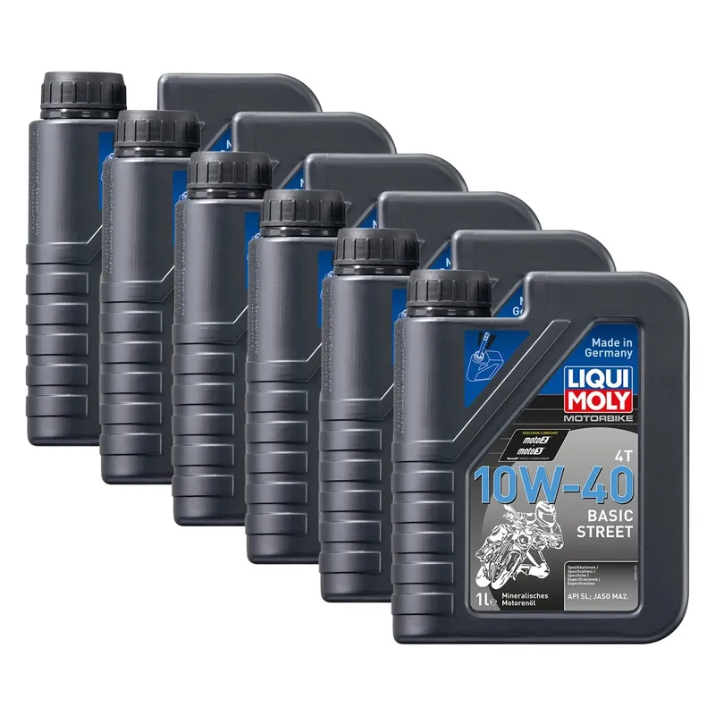 Highlight 6x Liqui Moly 3044 Motorbike 4T Basic Street Motoröl 10W-40 1L