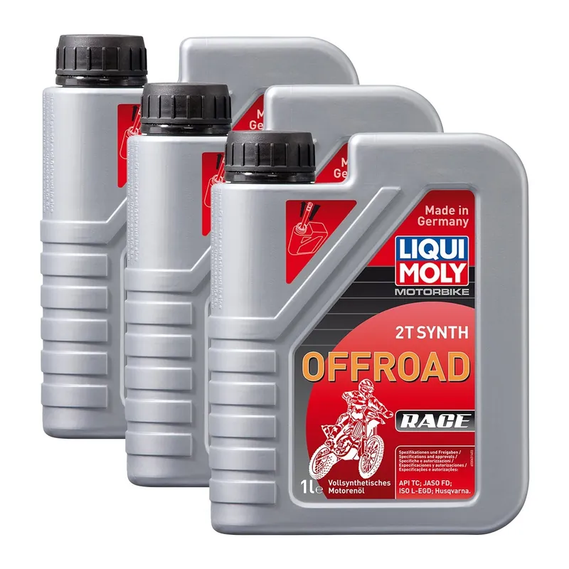 Wochenendangebot 3x Liqui Moly 3063 Motorbike 2T Semisynth Offroad Race Motoröl 1L