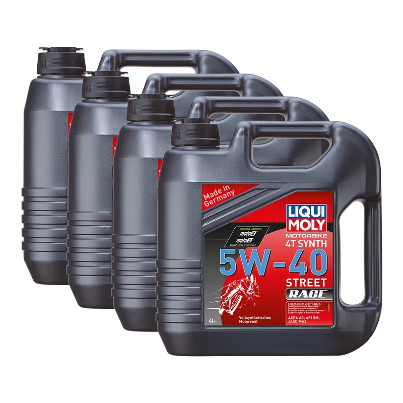 Rabatt 4x Liqui Moly 1685 Motorbike 4T Motoröl Motorrad Synth Sport Street Race 5W-40 4L