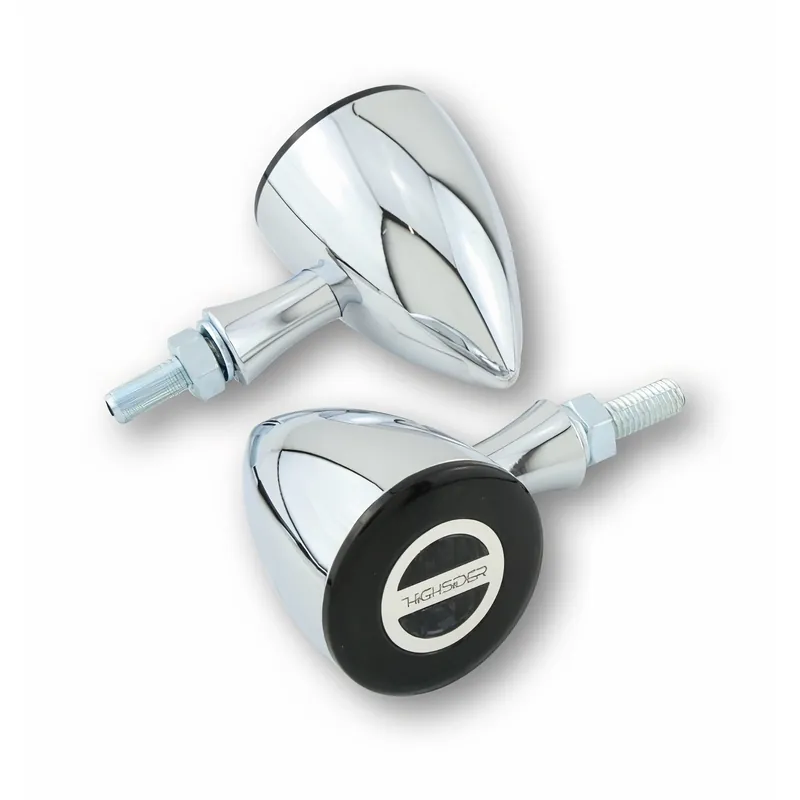 Blinker Highsider Rocket Bullet Positionsleuchte LED chrom Sichere Zahlung