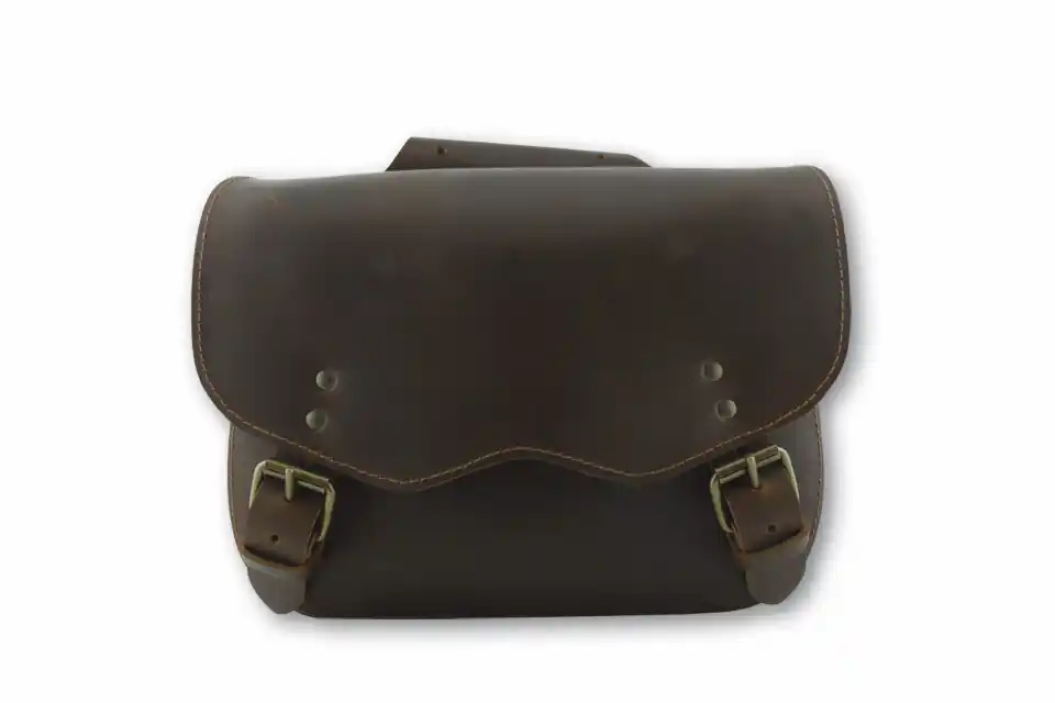 Lederpacktasche Wasserbüffelleder, Kastanienbraun Versand Am Gleichen Tag
