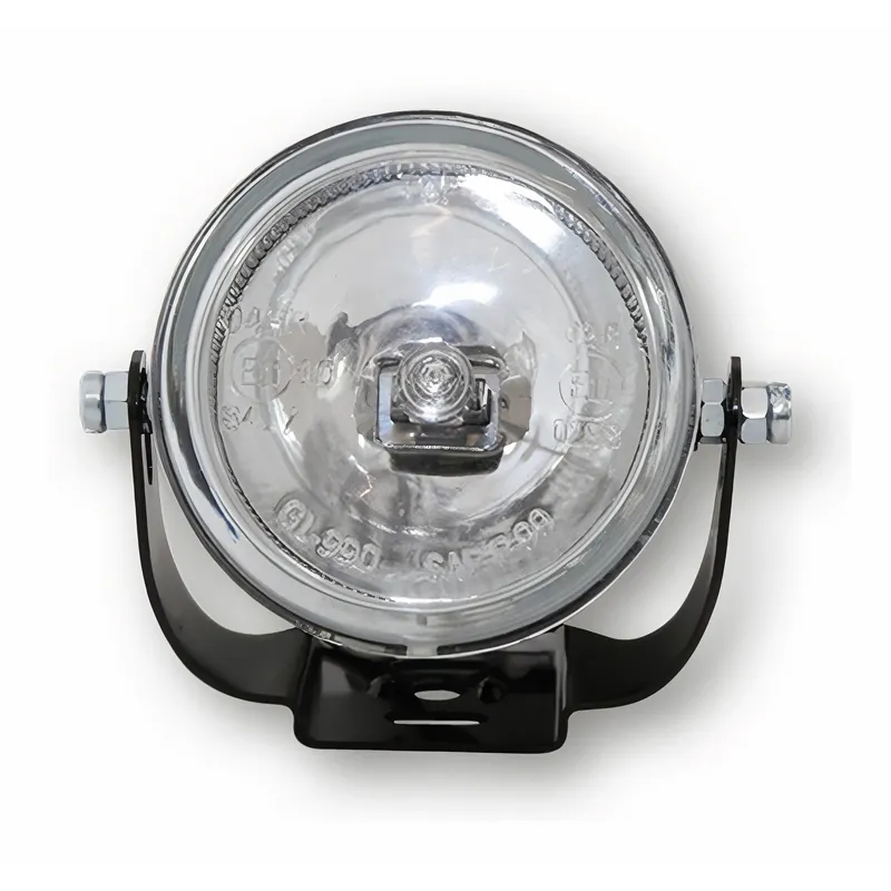 Top-Seller SHIN YO Fernscheinwerfer, rund, schwarzes Gehäuse mit Halter, Glas transparent