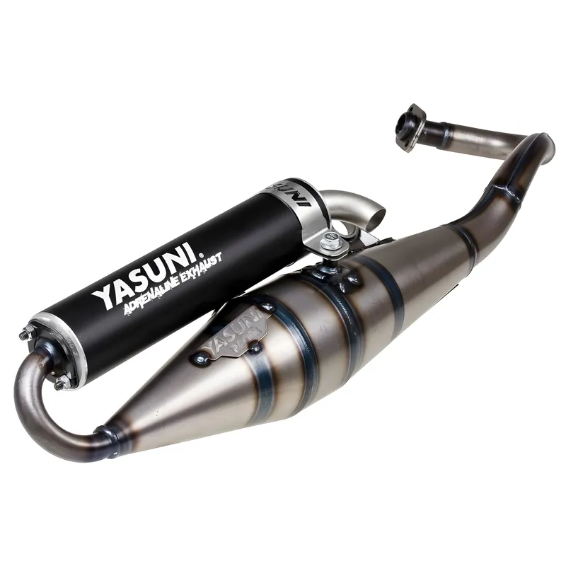 Auspuffanlage Yasuni Scooter Z mit Zulassung, schwarz für Piaggio, Piaggio Typhoon, Gilera Runner Aprilia SR R LC Street NRG Power AC Extreme Zip 2 Sfera Restyling Super-Preis