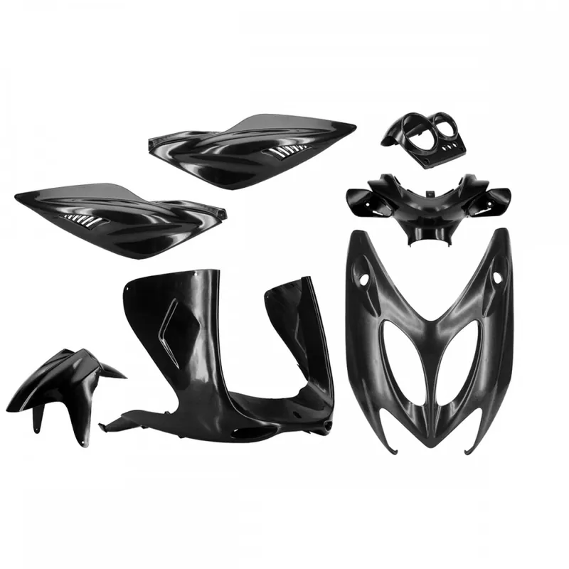 Verkleidung TNT 7 teilig für Yamaha Aerox, MBK Nitro, schwarz unlackiert Garantierte Lieferung