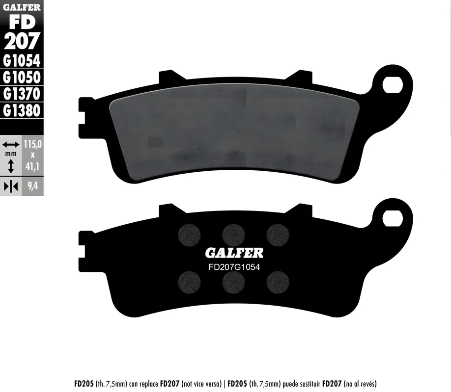 Preisreduziert Bremsbeläge Set Galfer FD207G1054 & FD134G1054 Semi-Metall vorne & hinten für Honda FES Foresight 250 ccm
