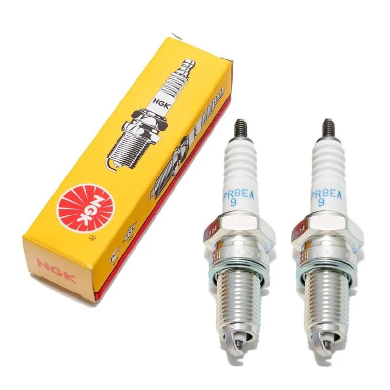 Neue Ware Zündkerzen Set NGK 2x DPR8EA-9 Zündkerze entstört, 19,0mm Langgewinde Ø 12,0mm, 3483 / 4929 / 6570