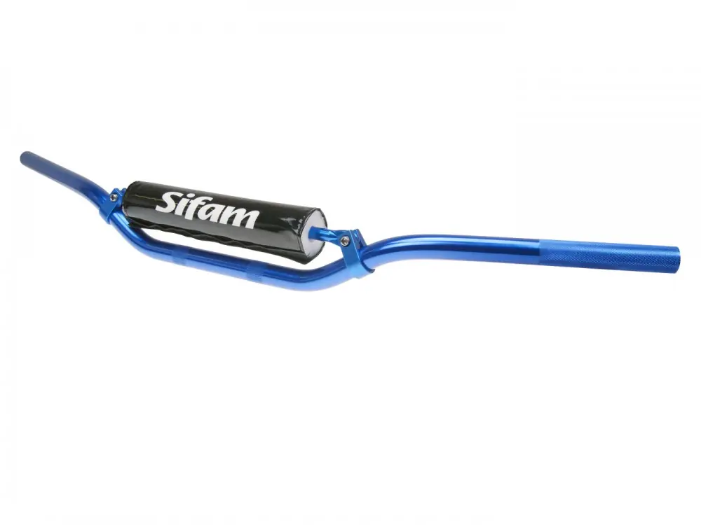Lenker Motocross Aluminium mit Strebe und Polster blau - 22mm Sichere Zahlung