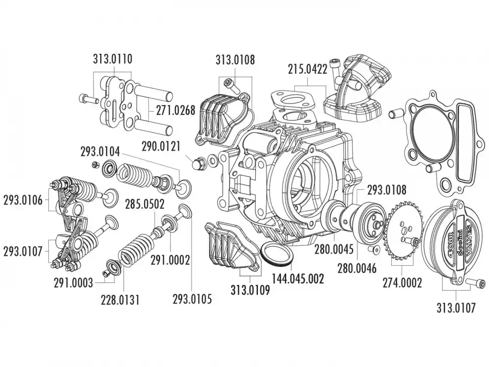 Online Kaufen Abdeckung Nockenwelle Polini für 4V Zylinderkopf für Honda XR 50, Polini XP4T