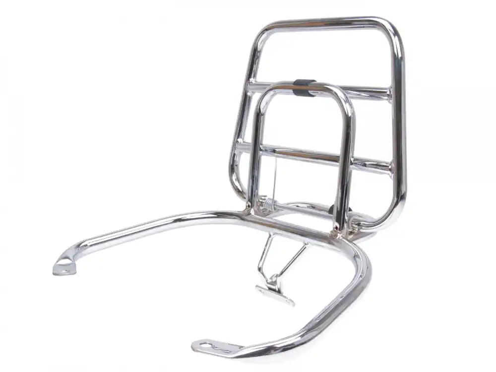 Neue Ware Top Case Träger / Gepäckträger klappbar Chrom für Vespa LX, LXV, S