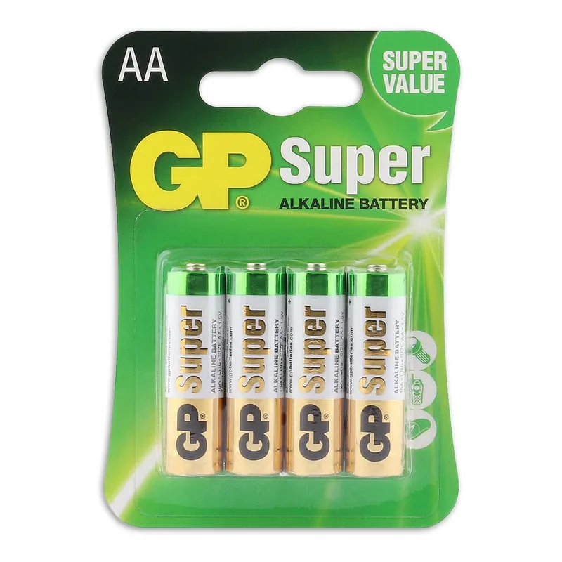 Geprüft Super Alkaline AA GP Batterien, 4 Stück