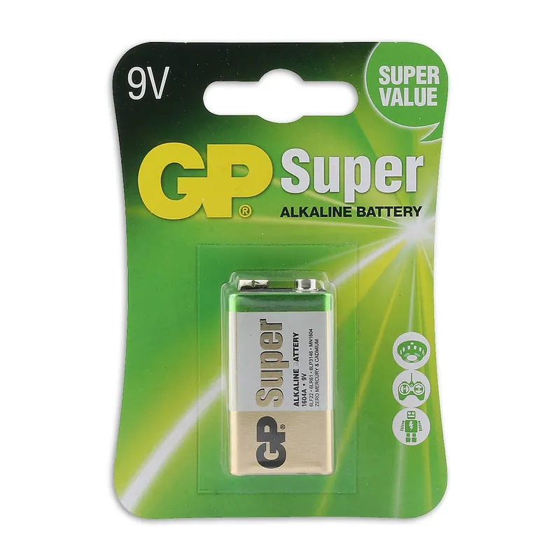 Sichere Zahlung Super Alkaline GP Batterie 9V Blockbatterie, 1 Stück