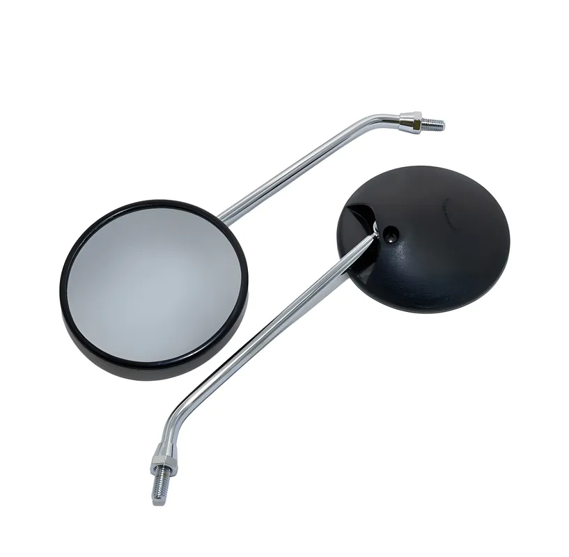 Direktkauf Rückblickspiegel Set, links u. rechts Ø 110mm, Gewinde M8 verchromter Spiegelarm, Muschelform