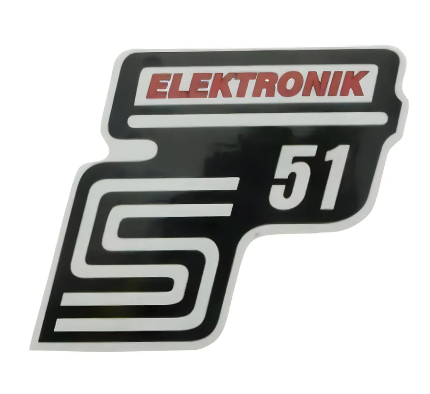 Simson Klebefolie Seitendeckel -Elektronik- rot, S51 Saisonangebot