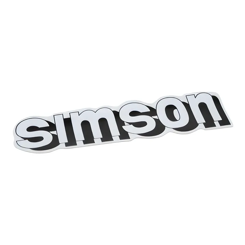 Sichere Zahlung Klebefolie / Aufkleber / Schriftzug "SIMSON" schwarz / weiß für den Tank