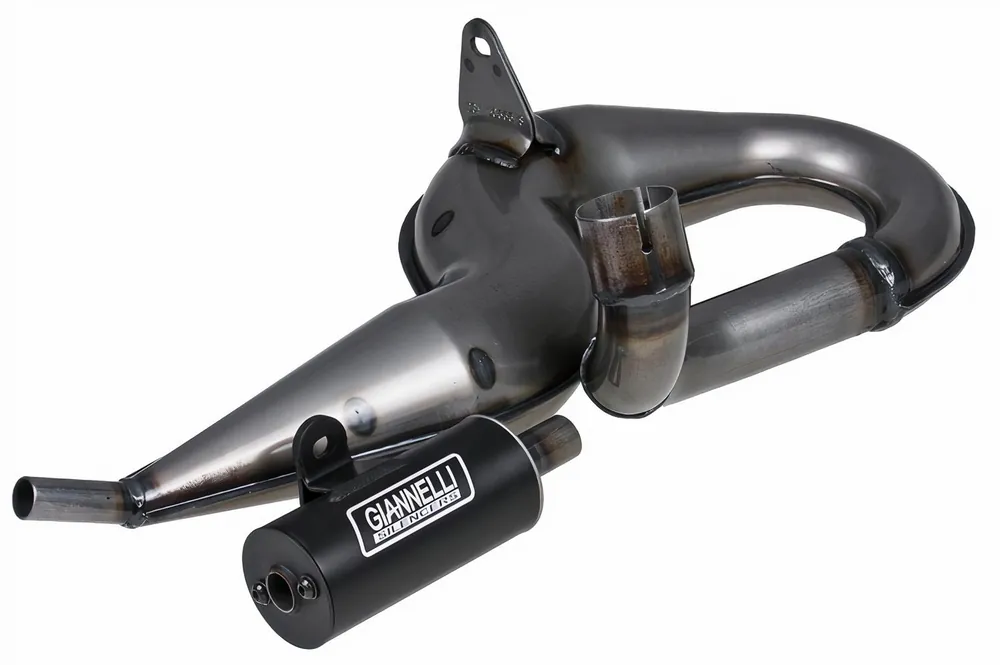 Preisreduziert Auspuff Giannelli Vintage Schwarz Aluminium für Vespa PX 200