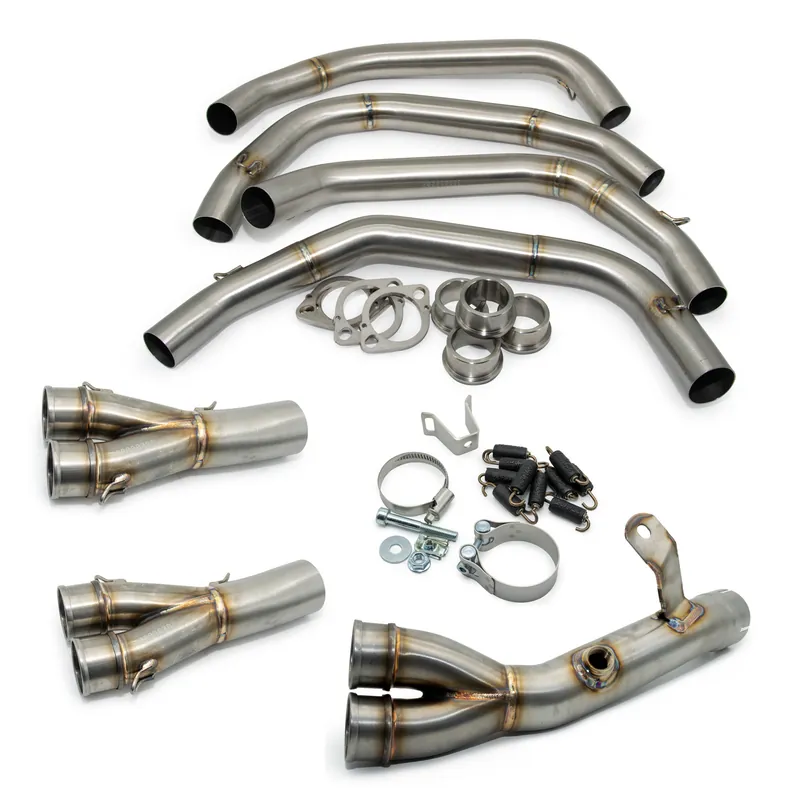 Saisonangebot Auspuffrohr LeoVince Auspuffkrümmer Verbindungsrohr RACING ohne Zulassung, Edelstahl für Kawasaki Z 900 Bj. 2020 - 2024 E4 / E5