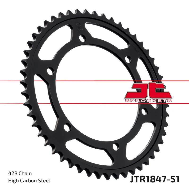 Expressversand Kettenrad JT Sprockets 428 51Z Innendurchmesser 120mm Lochkreis 136mm für Yamaha TDR R FZR RR 125 - 400 ccm Bj. 1990 - 2015