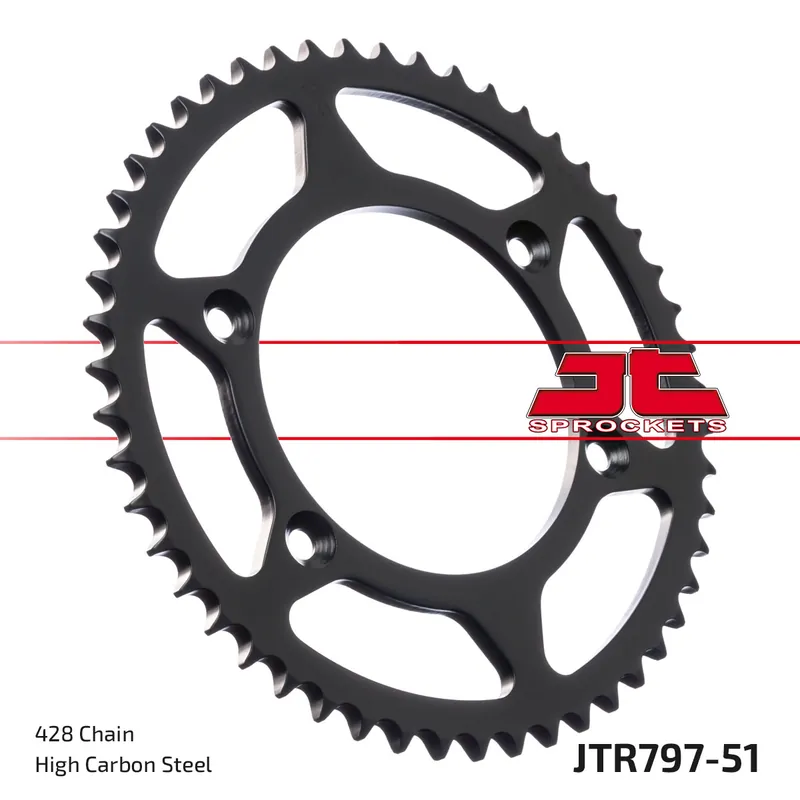 Preisreduziert Kettenrad JT Sprockets 428 51Z Innendurchmesser 108mm Lochkreis 128mm für Suzuki DR-Z L L2 125 ccm Bj. 2007 - 2021