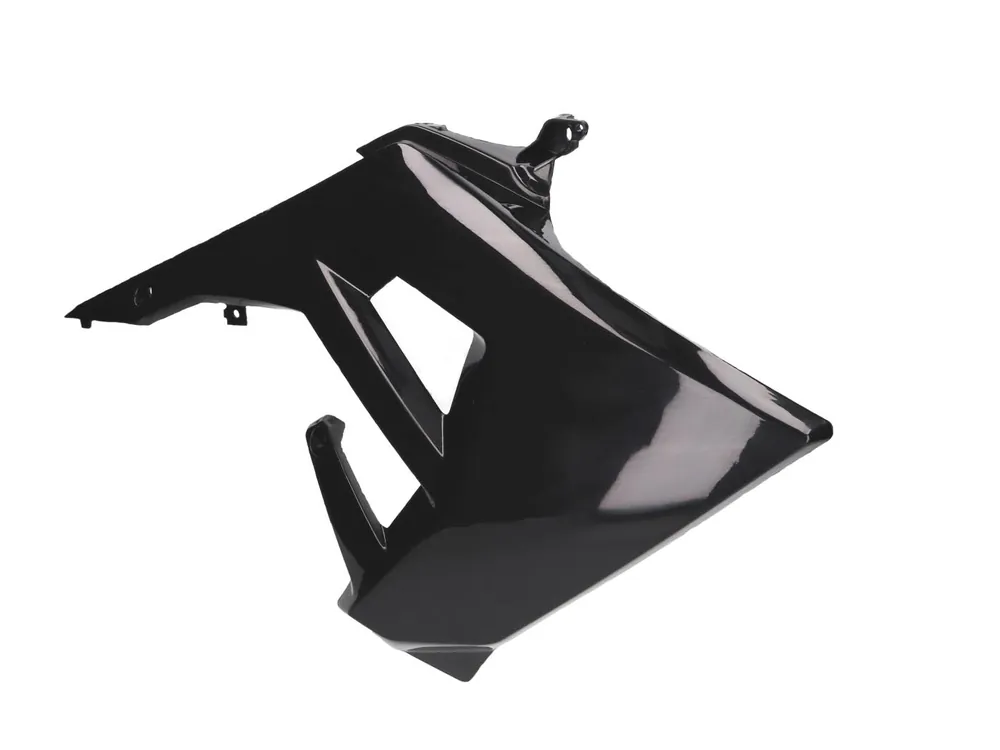 Zertifiziert Kühlerverkleidung Derbi, rechts, schwarz, ohne Dekor, 2B004333000W0N für Derbi Senda R X-Treme, Gilera RCR DRD SM SMT Euro 4 50 ccm