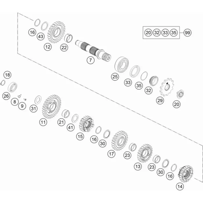 ABTRIEBSWELLEN REP. KIT 4-TAKT Top-Seller