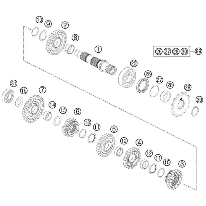 Losrad 3.Gang, Z=25 Wochenendangebot