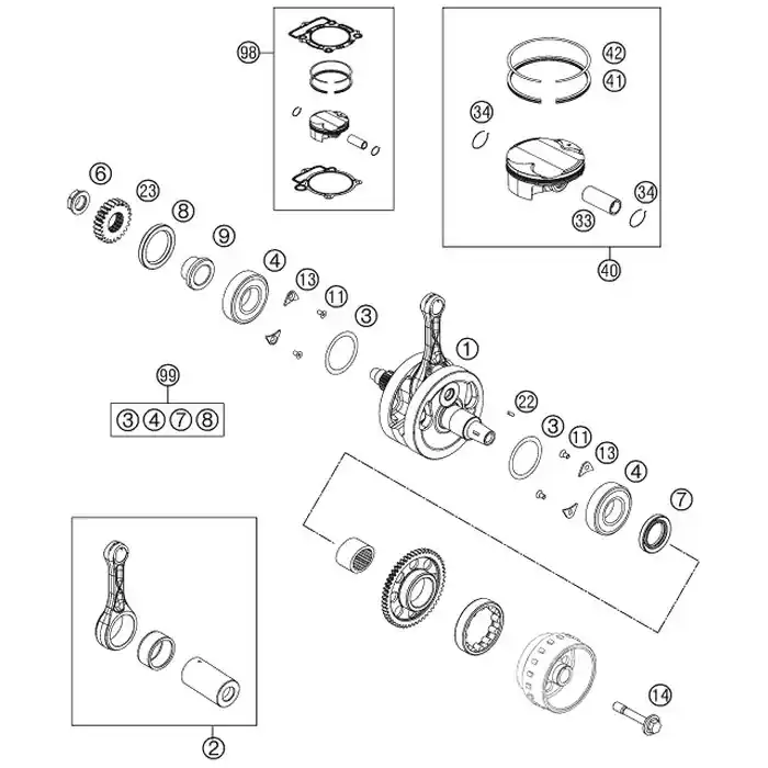 Markenprodukt KW REP. KIT 350 SX-F 11-12