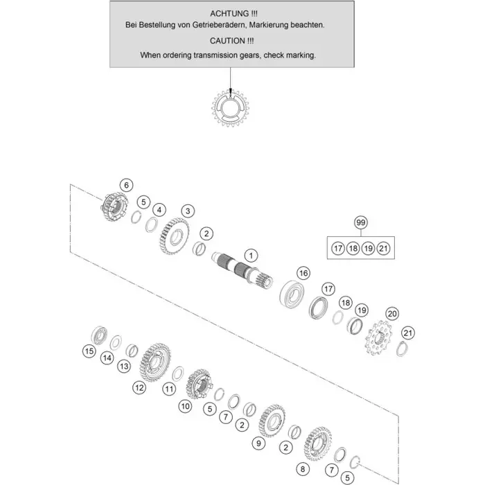 Geprüft Losrad 1.Gang, Z=33