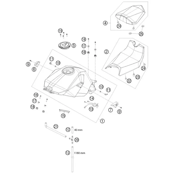 BENZINTANK KPL. OR. MATT RC8 Echt