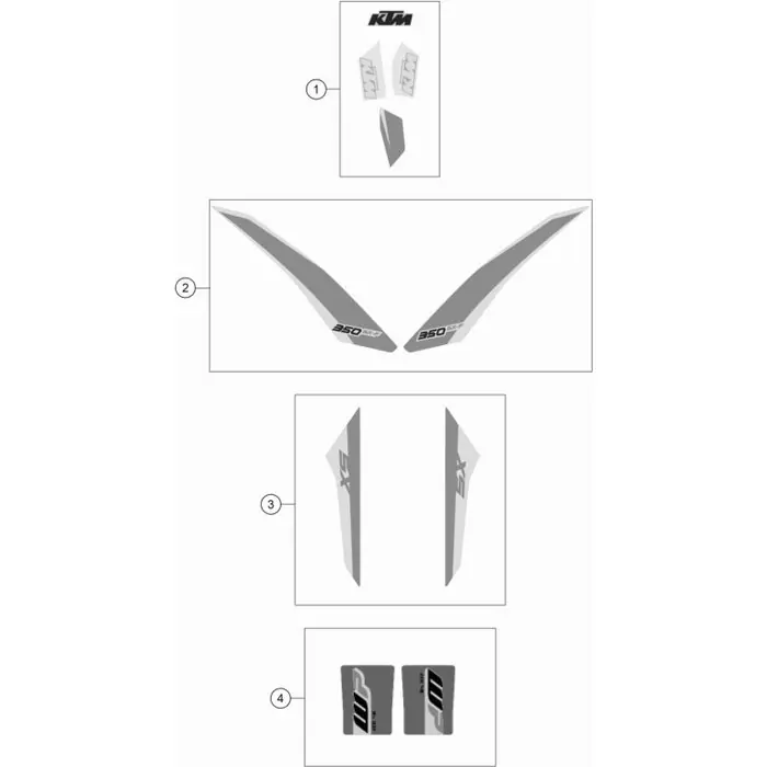 AUFKL. SET SPOILER 350 SX-F 17 Sonderangebot