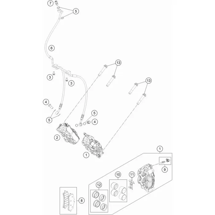Expressversand Bremsleitung Bremssattel vorne
