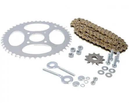 Must-Have Kettensatz IGM 16-teilig 415er Teilung 47 / 11 Zähne für Hercules / Sachs Prima 50 Motor Set Kit Kettenspanner