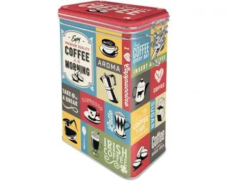Kaffeedose / Aromadose NOSTALGIC ART Coffee Collage 7,5x11x17,5cm, 1,3L Teedose, Box, Aufbewahrungsdose Aktuell