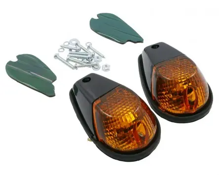 Bestseller Verkleidungsblinker SHIN YO Paar schwarz, Glas dunkel für Motorrad, Quad, Roller, Moped, Mofa