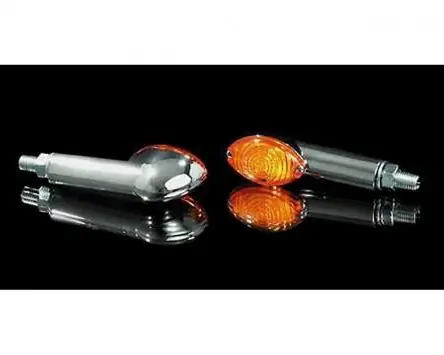 Blinker Paar Mini Motorrad CATEYE, langer Stiel, verchromt, Quad, Roller Top-Preis