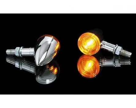 Schnäppchen Blinker Paar Mini-Bullet-Light, Aluminium, d-35mm, verchromt, Motorrad, Roller
