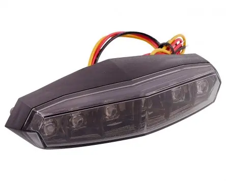 Rücklicht / Bremslicht KOSO LED, getönt mit ABE, universal, 12V Custom, rauchgrau, Optik, Tuning, Lampe, hinten, Motorrad, Roller, Scooter, Quad, ATV Abverkauf