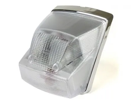 Rücklicht MOTO NOSTRA weiss mit verchromtem Rand, kompatibel für Vespa PX80-200 Lusso, MY Ersatz Rückleuchte Geprüft