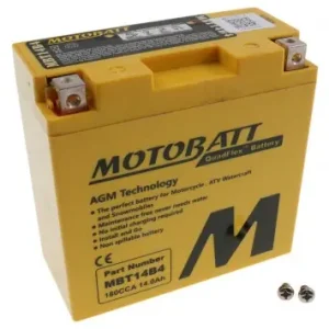 Zertifiziert Batterie 12V 13Ah MOTOBATT MBT14B4 kompatibel für Yamaha FZS1000, FZ1, XV1100 V-Star, MT-01 Raider