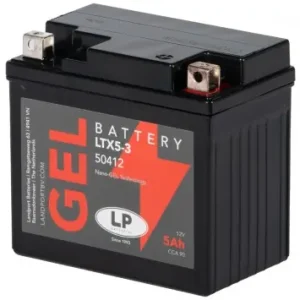 Batterie LANDPORT LTX5-3 Gel 12V 4Ah kompatibel für Aprilia SR50, Keeway RY8, Kymco Agility, MBK Booster, Nitro, Peugeot Speedfight 2 3 4, Yamaha Aero Aktuell