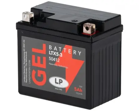 Batterie LANDPORT LTX5-3 Gel 12V 4Ah kompatibel für Aprilia SR50, Keeway RY8, Kymco Agility, MBK Booster, Nitro, Peugeot Speedfight 2 3 4, Yamaha Aero Aktuell