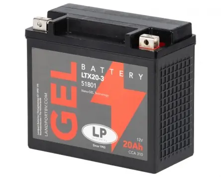 Batterie LANDPORT LTX20-3 Gel 12V 20Ah kompatibel für Yamaha XVZ, XVS, Triumph Trophy, Tiger, Kymco MXU, HD XL, VRSCF, FXSTS, FLSTN Markenprodukt
